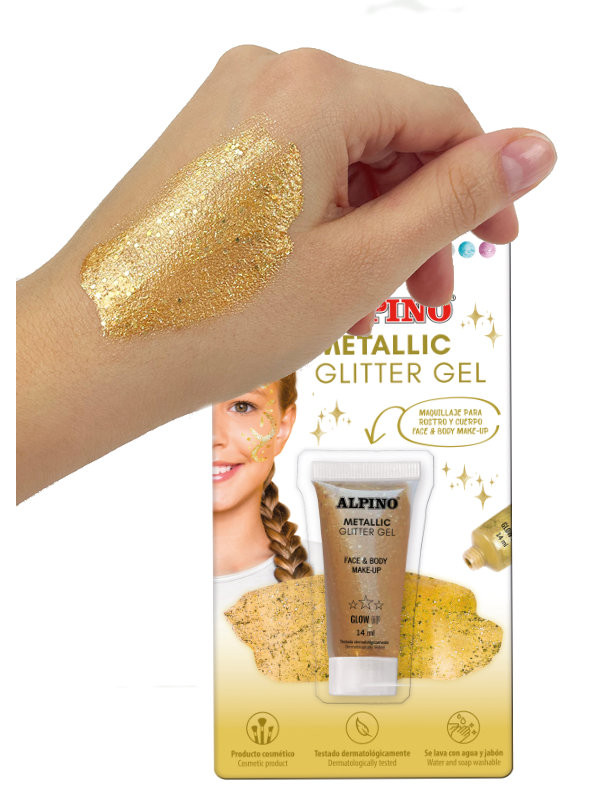 Goldmetallisches Glitzergel